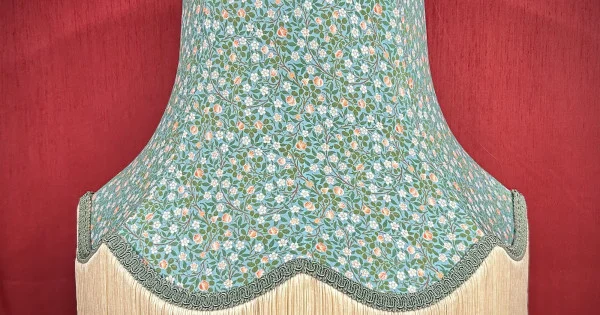 Handmade William Morris Tropical Flowers Lampshade – Medium 30cm Diameter, For Ceiling Or Table Lamp